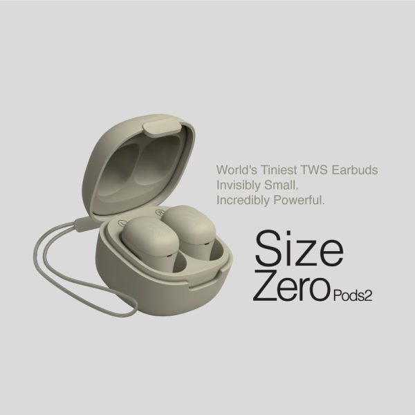 FINGERS SizeZero Pods2 World's Tiniest TWS Earbuds with 15-Hour Total Playtime, Quick Charge of 10 mins for 2-Hour Playtime, Built-in Mic with SNC™ Technology for Clear Calls (Sage Green)