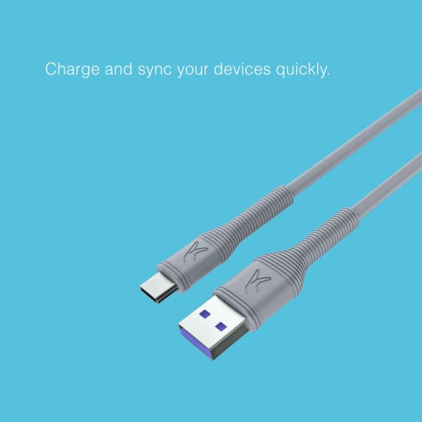 FINGERS FSS-C5A USB-A to Type-C Mobile Cable (‎Steel Grey)