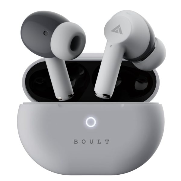 Boult Audio K40 True Wireless in Ear Earbuds with 48H Playtime, Clear Calling 4 Mics, 45ms Low Latency Gaming, Premium Grip, 13mm Bass Drivers, Type-C Fast Charging, BTv 5.3 Ear Buds TWS (Ivory White)