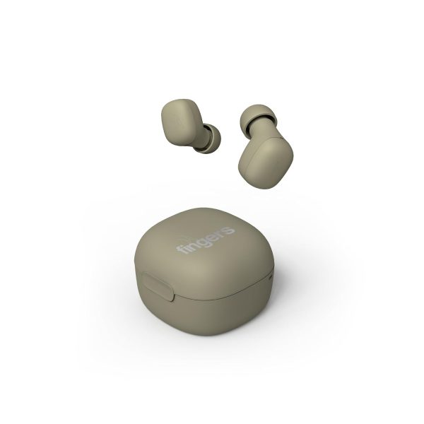 FINGERS SizeZero Pods2 World's Tiniest TWS Earbuds with 15-Hour Total Playtime, Quick Charge of 10 mins for 2-Hour Playtime, Built-in Mic with SNC™ Technology for Clear Calls (Sage Green)