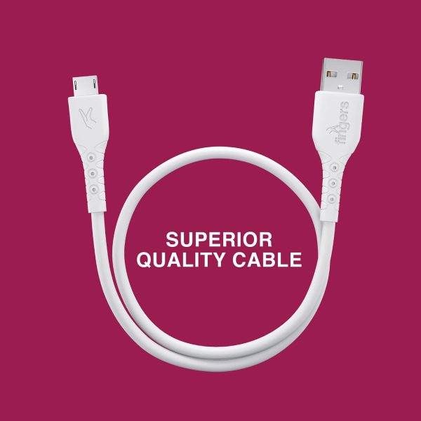 FINGERS FMC-Micro-04 Mobile Cable with Fast Charing and Data Transfer (White)