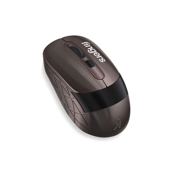 FINGERS AeroGrip Wireless Mouse with 2.4 GHz USB Receiver (Compatible with Windows, Mac & Linux | Ambidextrous)