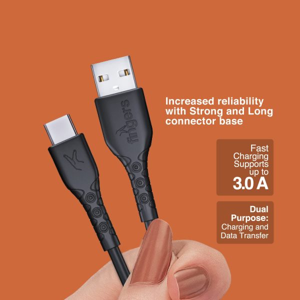 FINGERS FMC-Micro-04 Mobile Cable with Fast Charing and Data Transfer (Black)