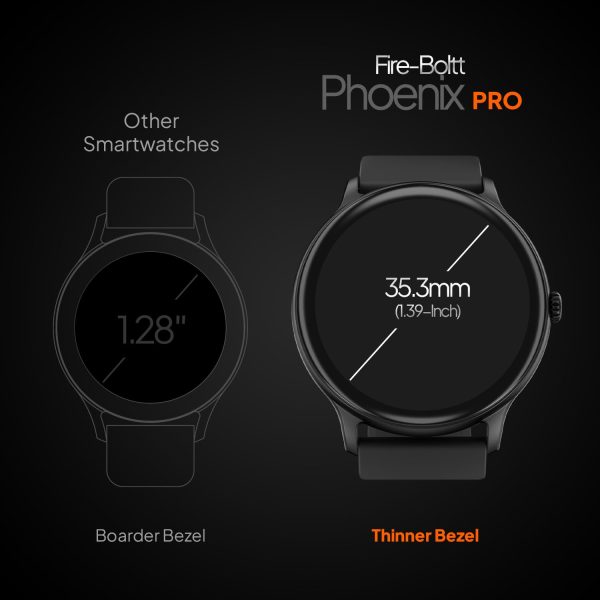 Fire-Boltt Phoenix Pro 35.3mm (1.39 inch) Bluetooth Calling Smart Watch, AI Voice Assistant, Metal Body with 120+ Sports Modes, SpO2, Heart Rate Monitoring (Black)