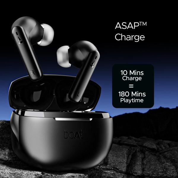 boAt Airdopes 170 TWS Earbuds with 50H Playtime, Quad Mics ENx™ Tech, Low Latency Mode, 13mm Drivers, ASAP™ Charge, IPX4, IWP™, Touch Controls & BT v5.3(Classic Black)