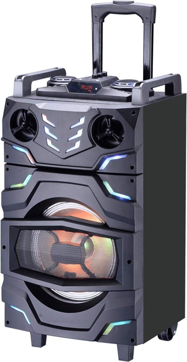 Intex 30 watts mm Wireless, USB, Bluetooth Trolley Speaker T-300 TU-FB Dual (Black)