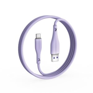 FINGERS COL-TypeC-02 Mobile Cable – USB to Type-C suitable for smartphones, Tablets and Type-C based devices, Fast Charging of up to 3.0 A Max & 480 Mbps Data Transfer - Soft Purple