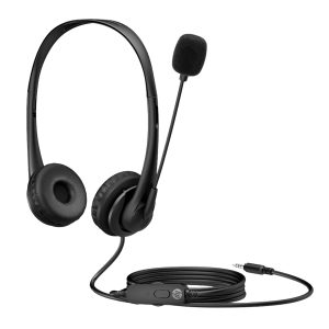 Hp Stereo 3.5Mm G2 Wired Over Ear Headphones with Vegan Leather Earcups, with Mic, Volume Control and Mute Button (428H6Aa, Black)