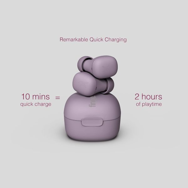 FINGERS SizeZero Pods2 World's Tiniest TWS Earbuds with 15-Hour Total Playtime, Quick Charge of 10 mins for 2-Hour Playtime, Built-in Mic with SNC™ Technology for Clear Calls (Lilac)