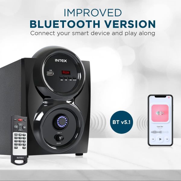 Intex Shine FMUB 2.1 CH 45W Multimedia Speaker with Bluetooth/AUX/USB/FM