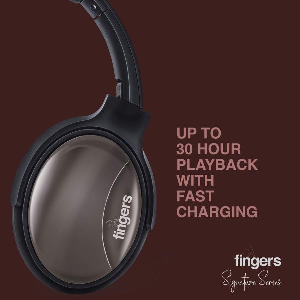 FINGERS Alloy H3 Wireless On-Ear Headset (Signature Series) with 30 hour playback time, Fast Charging and Multi-Functioned [Bluetooth® | FM Radio | MicroSD | AUX]