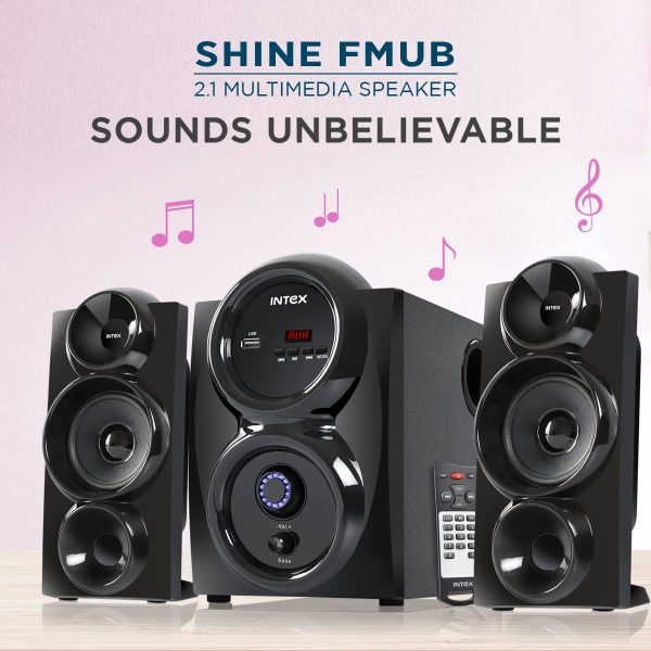 Intex Shine FMUB 2.1 CH 45W Multimedia Speaker with Bluetooth/AUX/USB/FM