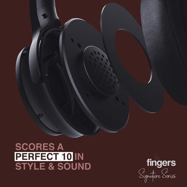 FINGERS Alloy H3 Wireless On-Ear Headset (Signature Series) with 30 hour playback time, Fast Charging and Multi-Functioned [Bluetooth® | FM Radio | MicroSD | AUX]