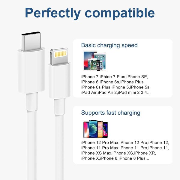 Apple USB-C to Lightning Cable 3.3Ft, [Apple Mfi Certified] Lightning to Type C Fast Charging Cord Compatible with i-Phone 14/13/13 Pro/Max/12/11/X/Xs/Xr/8, Supports Power Delivery - Original Cable