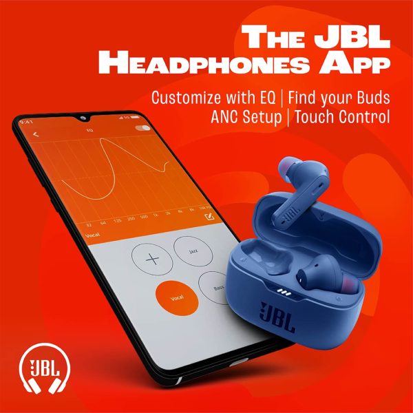 JBL Tune 230NC TWS, Active Noise Cancellation Earbuds with Mic, Massive 40 Hrs Playtime with Speed Charge, Adjustable EQ APP, 4Mics for Perfect Calls, Google Fast Pair, Bluetooth 5.2 (Blue)