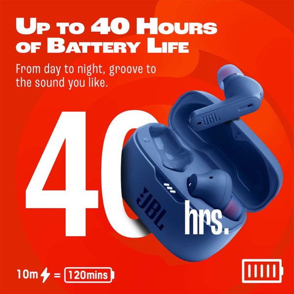 JBL Tune 230NC TWS, Active Noise Cancellation Earbuds with Mic, Massive 40 Hrs Playtime with Speed Charge, Adjustable EQ APP, 4Mics for Perfect Calls, Google Fast Pair, Bluetooth 5.2 (Blue)