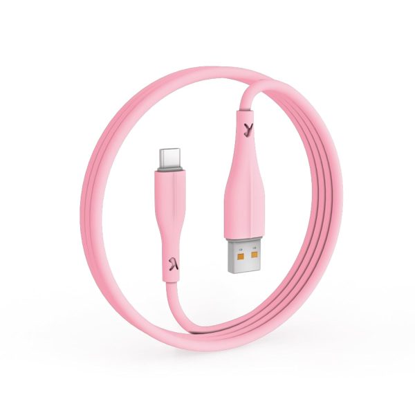 FINGERS COL-TypeC-02 Mobile Cable – USB to Type-C suitable for smartphones, Tablets and Type-C based devices, Fast Charging of up to 3.0 A Max & 480 Mbps Data Transfer (Pastel Pink)