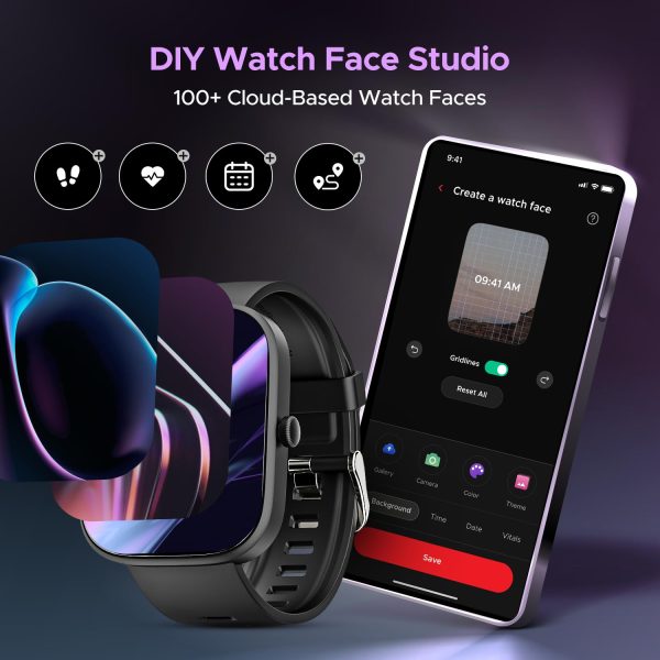 boAt Wave Convex 1.96" (4.9 cm) AMOLED Display, Advanced Bluetooth Calling, Coins, DIY Watch Face Studio, Female Wellness, Energy & Sleep Score, IP67, Smart Watch for Men & Women(Active Black)