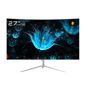 GEONIX Neon 27 Inch LED Curved Monitor 68.58 CM(27''),75Hz Refresh Rate,4000:1 Contrast Ratio,Max. Res. 1920X1080(16:9),8ms Response Time, 16.7M(8Bit) Display Color with 2X2W Built in Speaker,White