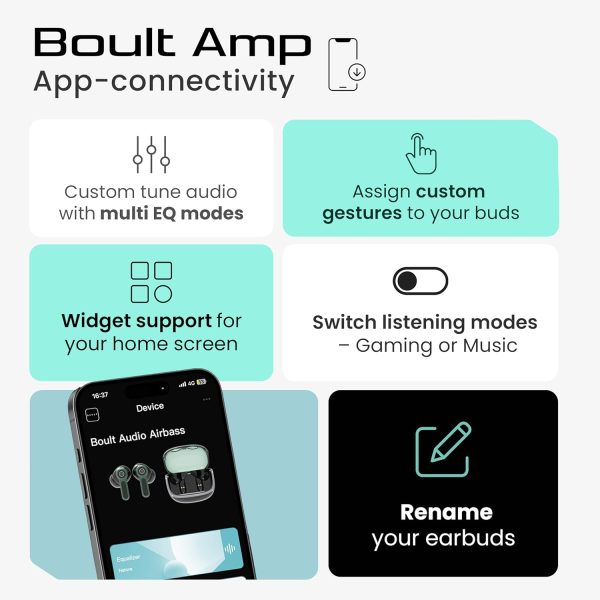 Boult Audio Z40 Gaming in Ear Earbuds with 60H Playtime, Dual Device Pairing, Built-in App Support, 40ms Ultra Low Latency, Quad Mic ENC, RGB LEDs, Bluetooth 5.4, IPX5 Ear Buds TWS (Black Moss)