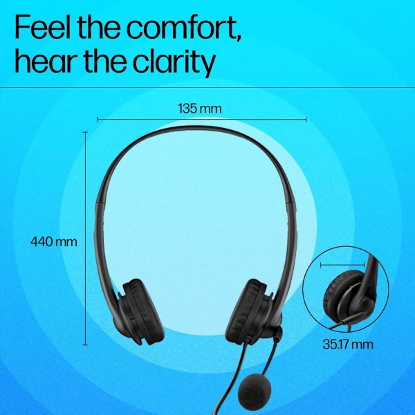 Hp Stereo 3.5Mm G2 Wired Over Ear Headphones with Vegan Leather Earcups, with Mic, Volume Control and Mute Button (428H6Aa, Black)