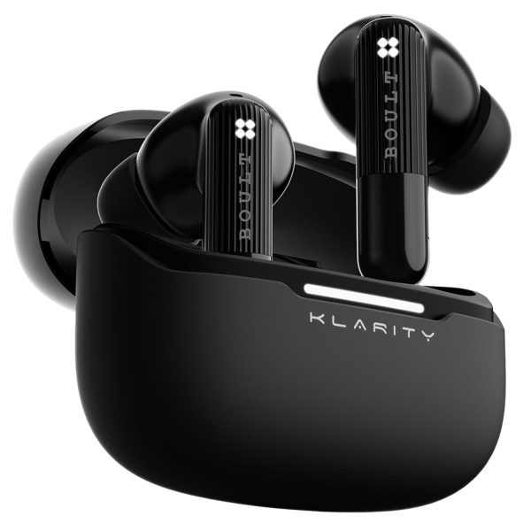 Boult Newly Launched Klarity 3 6-Mic Hybrid ANC (Upto 50dB) in Ear Earbuds, Spatial Audio, Dual Device Pairing, 50H Battery, Wind Noise Reduction 6 Mic Calling, 13mm Bass Driver TWS (Black)