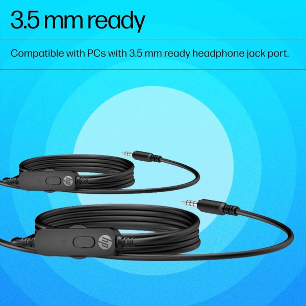 Hp Stereo 3.5Mm G2 Wired Over Ear Headphones with Vegan Leather Earcups, with Mic, Volume Control and Mute Button (428H6Aa, Black)