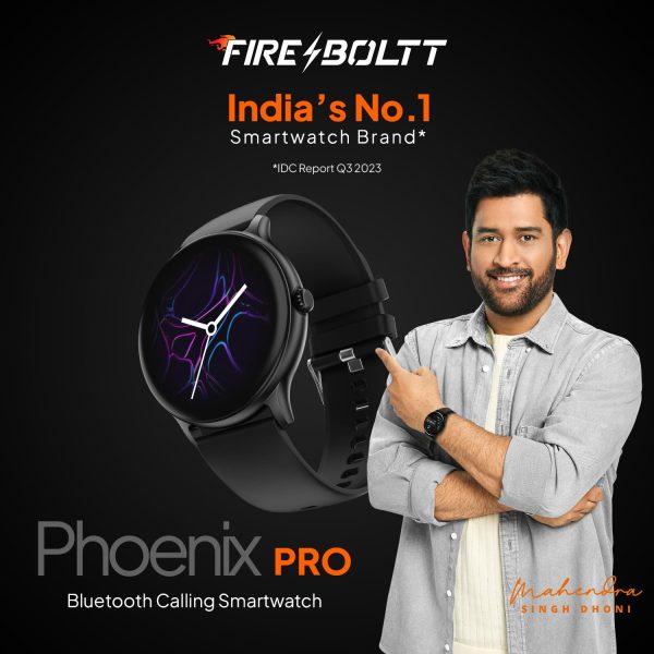 Fire-Boltt Phoenix Pro 35.3mm (1.39 inch) Bluetooth Calling Smart Watch, AI Voice Assistant, Metal Body with 120+ Sports Modes, SpO2, Heart Rate Monitoring (Black)