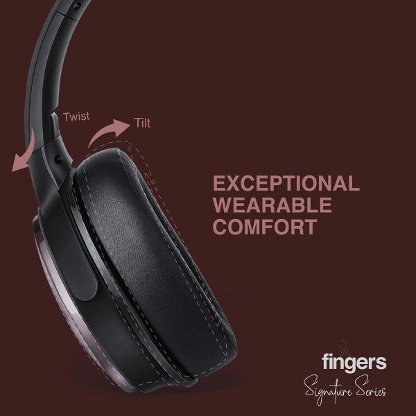 FINGERS Alloy H3 Wireless On-Ear Headset (Signature Series) with 30 hour playback time, Fast Charging and Multi-Functioned [Bluetooth® | FM Radio | MicroSD | AUX]