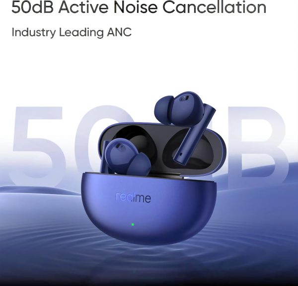 realme Buds Air 5 Truly Wireless in-Ear Earbuds with 50dB ANC, 12.4mm Mega Titanized Dynamic Bass Driver, Upto 38Hrs Battery with Fast Charging & 45ms Ultra-Low Latency for Gaming (Arctic White)