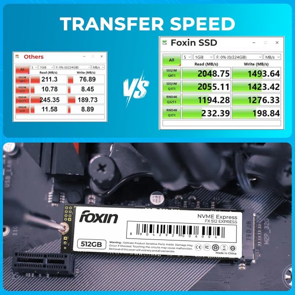 Foxin Fx 512 Nvme Ssd with 2.5" Sata Iii 6Gb/S, Micron Chipset,Controller,Pcie 3.0 Interface. Read Speed Up to 2100Mb/S, Write Speed Up to 1800Mb/S. Ultra-Low Power Consumption, with 5 Years Warranty