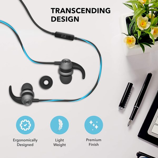 Boult Audio BassBuds X1 in-Ear Wired Earphones with 10mm Extra Bass Driver and HD Sound with mic(Blue)