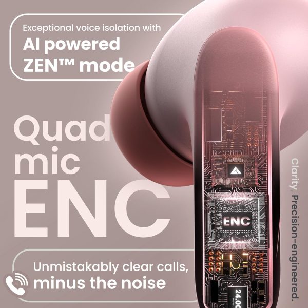 Boult Audio Newly Launched Z20 Pro Truly Wireless Bluetooth Ear Buds with 60 Hours Playtime, 4 Mics Clear Calling, 45ms Low Latency, Rich Bass Drivers, TWS Earbuds Bluetooth Wireless (Candy Cane)