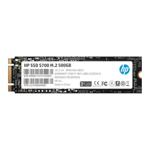 HP SSD S700 M.2 2280 500GB SATA III 3D TLC NAND Internal Solid State Drive (SSD), Black