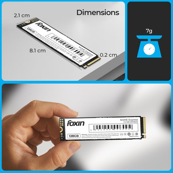 Foxin SSD 128GB NVME | Internal Hard Disk with Micron Chipset, SMI Controller, PCIE 3.0 Interface | Ultra-Low Power Consumption, 5 Years Limited Warranty