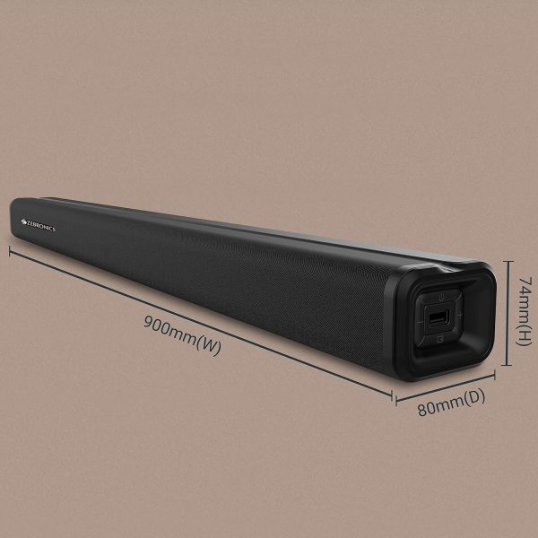 Zebronics ZEB-JUKE BAR 3500 Wireless Bluetooth Single Soundbar With Supporting Wall Mount, USB, AUX, Coaxial IN, HDMI ARC & Remote Control. (60 Watt, 2.0 Channel)