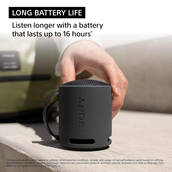 Sony [New Srs-Xb100 Wireless Bluetooth Portable Lightweight Super-Compact Travel Speaker,Extra-Durable Ip67 Waterproof & Dustproof,16 Hrs Batt,Versatile Strap,Extra Bass & Hands-Free Calling-Gray