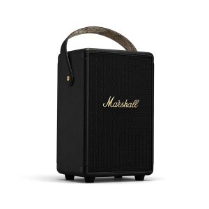 Marshall Tufton Portable Bluetooth Speaker with 20+ Hours of Portable Playtime, (360° Sound), Water-Resistant (IPX2) - Black & Brass.