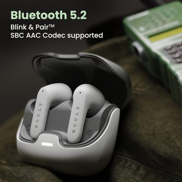 Boult Audio Z40 True Wireless in Ear Earbuds with 60H Playtime, Zen™ ENC Mic, Low Latency Gaming, Type-C Fast Charging, Made in India, 10mm Rich Bass Drivers, IPX5, Bluetooth 5.3 Ear Buds TWS (White)