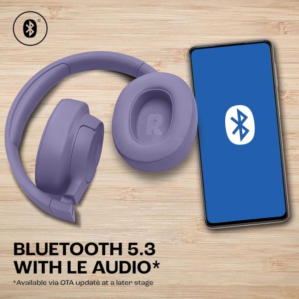 JBL Tune 770NC Wireless Over Ear ANC Headphones with Mic, Upto 70 Hrs Playtime, Speedcharge, Google Fast Pair, Dual Pairing, BT 5.3 LE Audio, Customize on Headphones App (Purple)