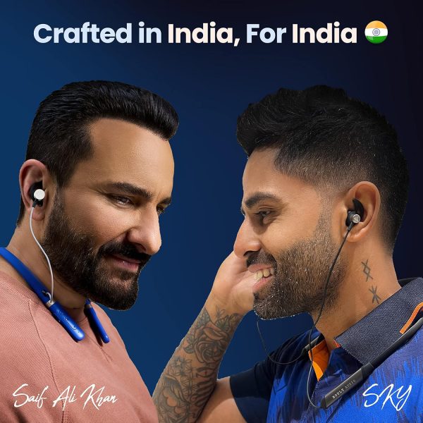 Boult Audio XCharge Wireless in Ear Bluetooth Earphones with ENC Mic, 28H Playtime, Type-C Fast Charging (15Min=15Hrs Playtime), Made in India, Biggest 14.2mm Bass Drivers Neckband (Teal Blue)