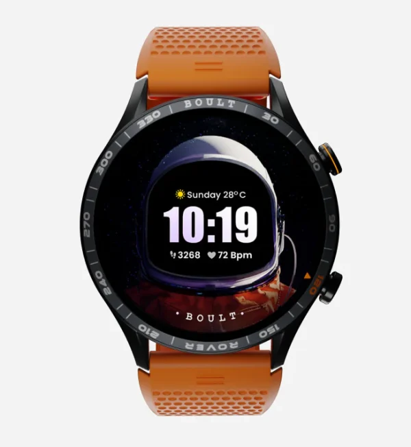 Boult Rover 1.3" HD AMOLED, Free Straps, Bluetooth Calling, Zinc Alloy Frame, 600Nits Smartwatch (Classic Switch Strap, Free Size)