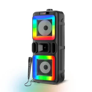 Beast 1200 Bluetooth Speaker: Karaoke Mic, RGB Lights, 14W