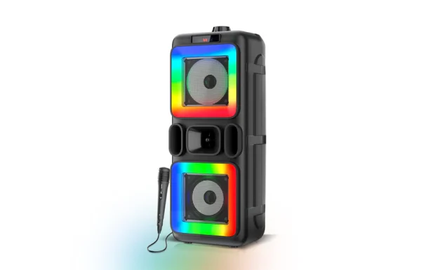 Beast 1200 Bluetooth Speaker: Karaoke Mic, RGB Lights, 14W