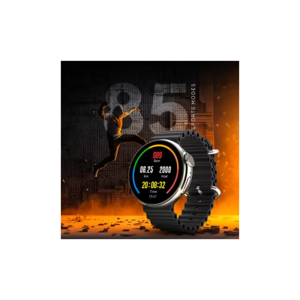 Fire-Boltt Cyclone 40.6mm (1.6) Round Display, Motion Sensor Gaming, APP Enabled GPS Sports Smartwatch (Active Black Strap, Onesize)