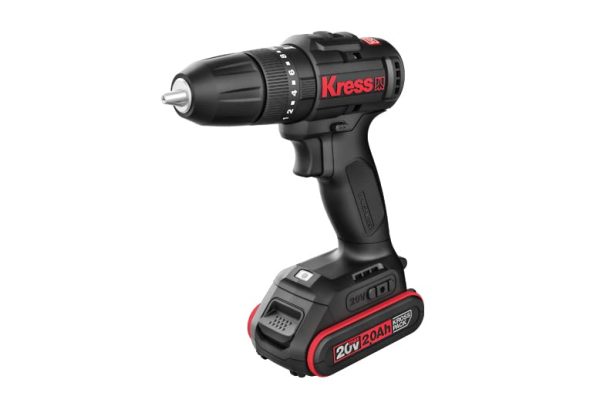 KROST Kress 20V 10mm Brushless Compact Hammer Drill Driver KU365.1 With Assorted Drill Bits Set