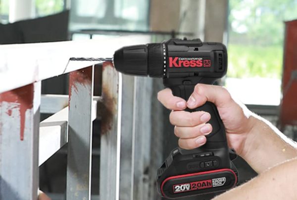 KROST Kress 20V 10mm Brushless Compact Hammer Drill Driver KU365.1 With Assorted Drill Bits Set