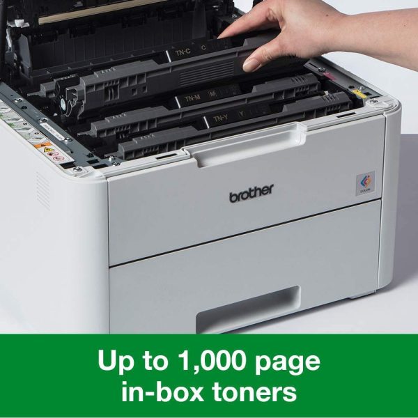 BROTHER HL-L3230CDW Colour LED Laser Printer with automatic 2-sided printing and wireless connectivity. 24ppm Mono and Colour, 250 sheets capacity