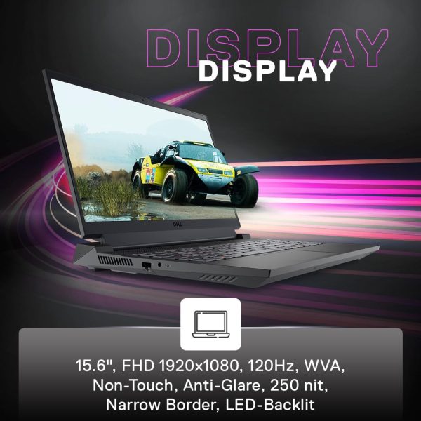 Dell G15-5520 Gaming Laptop, Intel i5-12500H/16GB DDR5/512GB SSD/Win 11 + MSO'21/NVIDIA RTX 3050 (4GB GDDR6)/15.6" (39.62cm) FHD WVA AG 120Hz 250 nits/Backlit KB Orange/Dark Shadow Grey/2.81kg