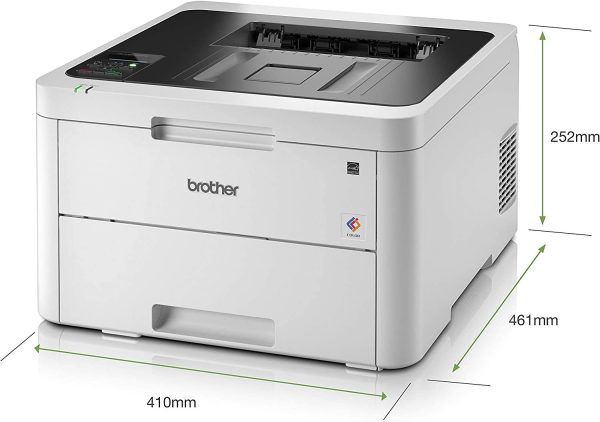 BROTHER HL-L3230CDW Colour LED Laser Printer with automatic 2-sided printing and wireless connectivity. 24ppm Mono and Colour, 250 sheets capacity